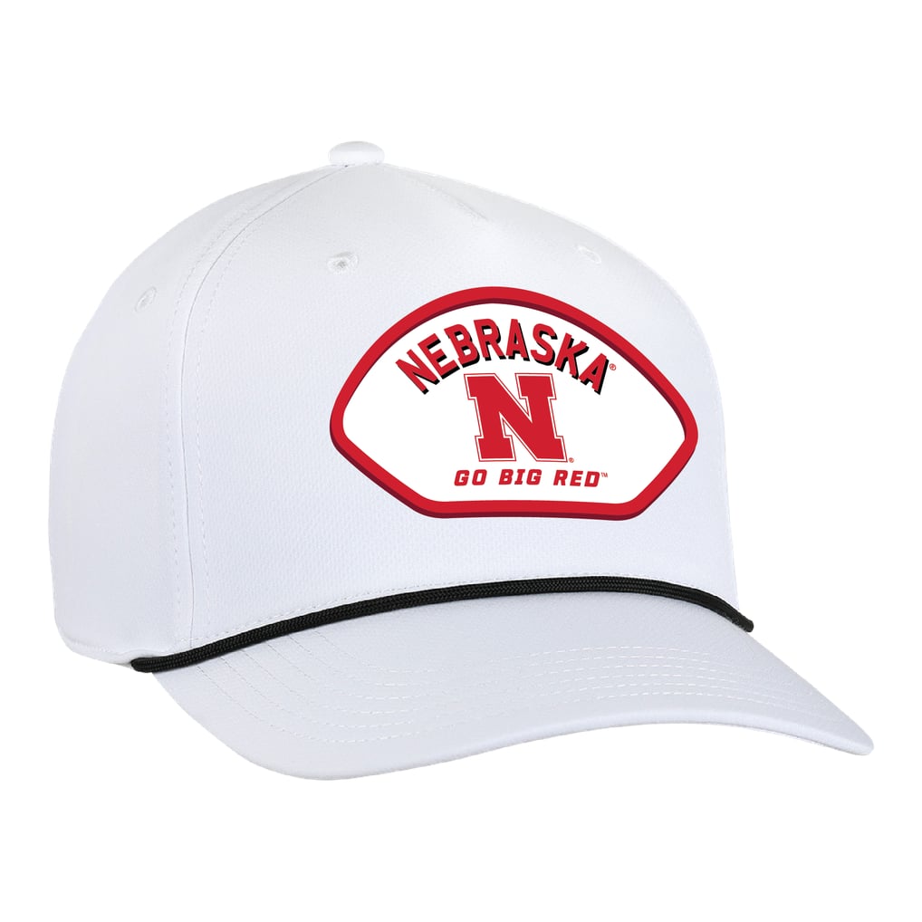  Nebraska Huskers Ahead Alto Rope Adjustable Hat - White